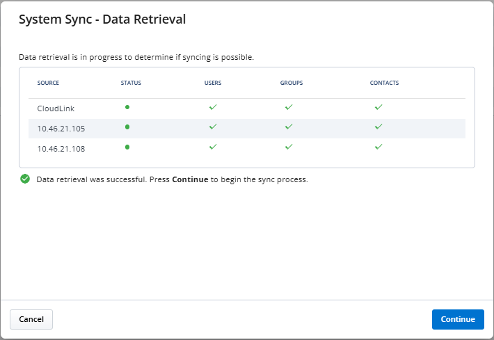 Successful Retrieval: Synchronization can proceed