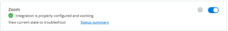 Zoom integration status