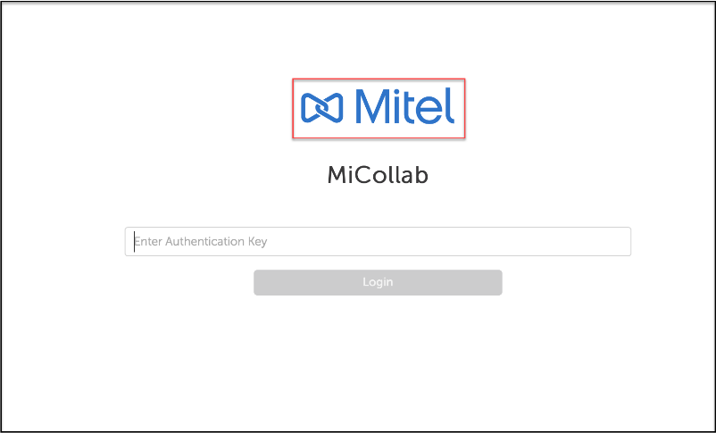 Screenshot of the MiCollab Client login page prompting users to enter their Authentication Key