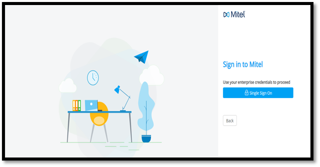 Screenshot of Mitel Single Sign On page