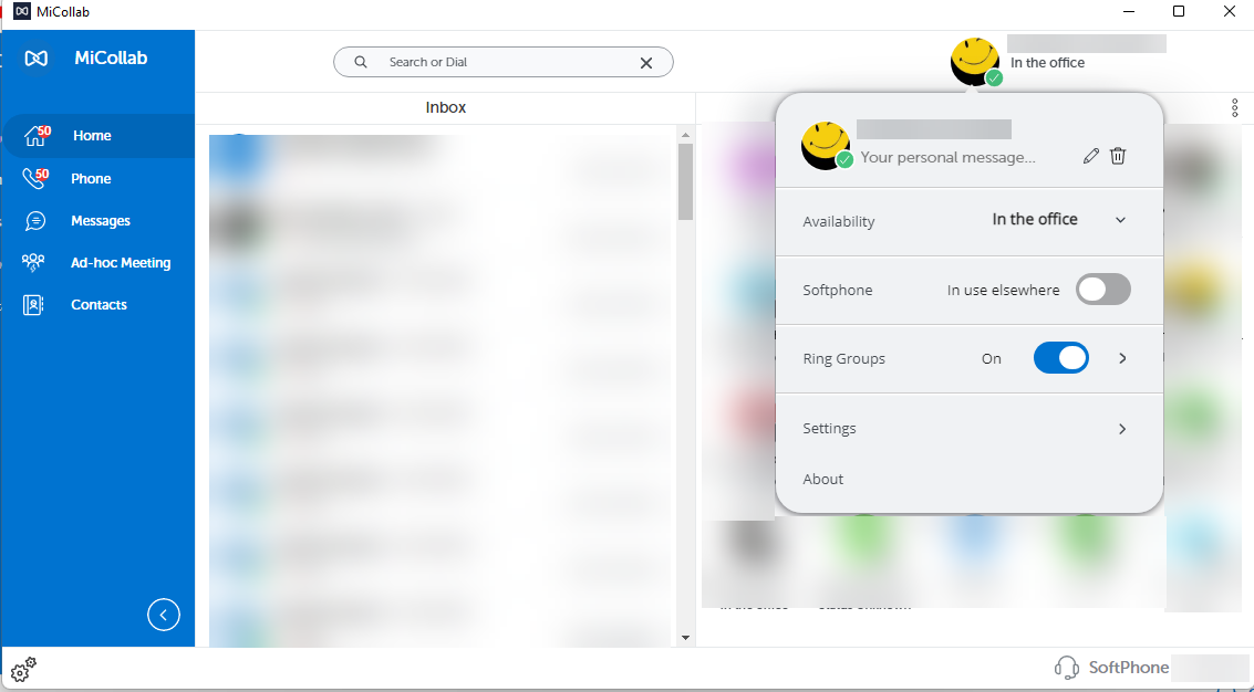 Header menu