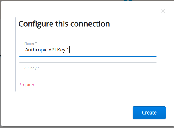 Anthropic Integration - Configure this connection