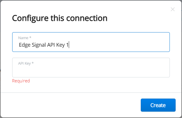 Edge Signal Integration - Configure this connection