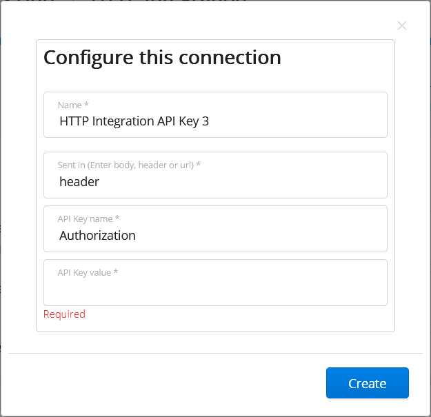 HTTP Integration API Key