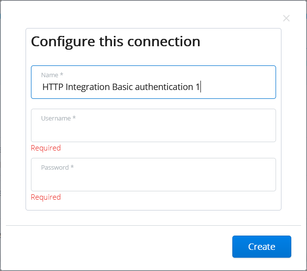 HTTP Integration Basic Authentication