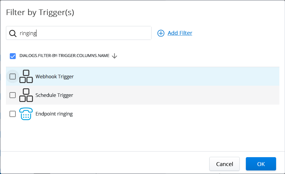 Filter by Trigger(s)