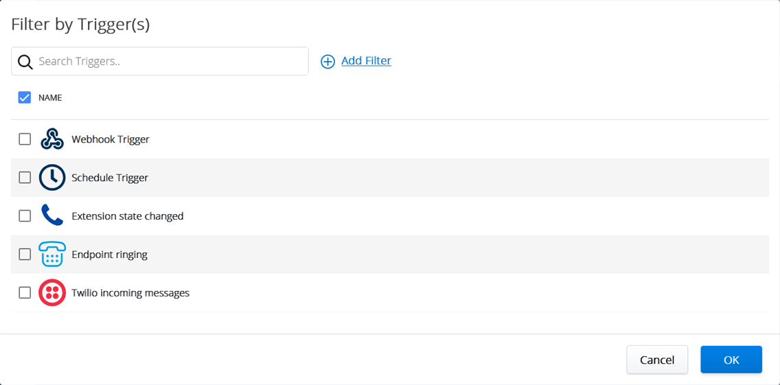 Filter by Trigger(s)