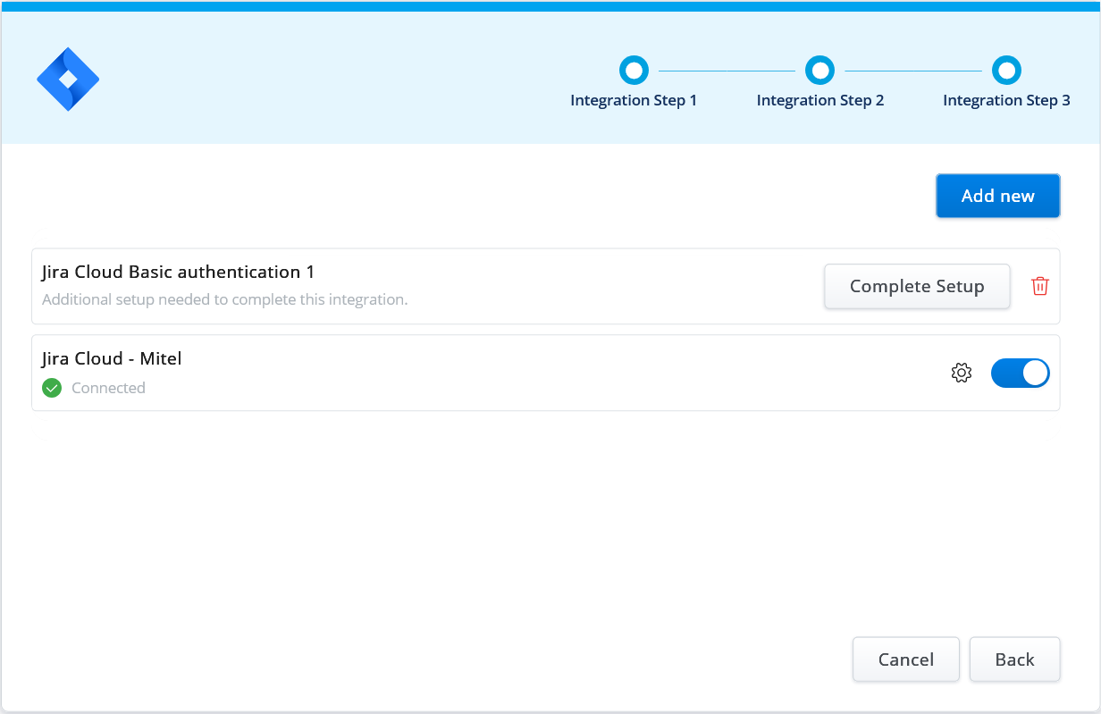 Jira Cloud Integration - Add new